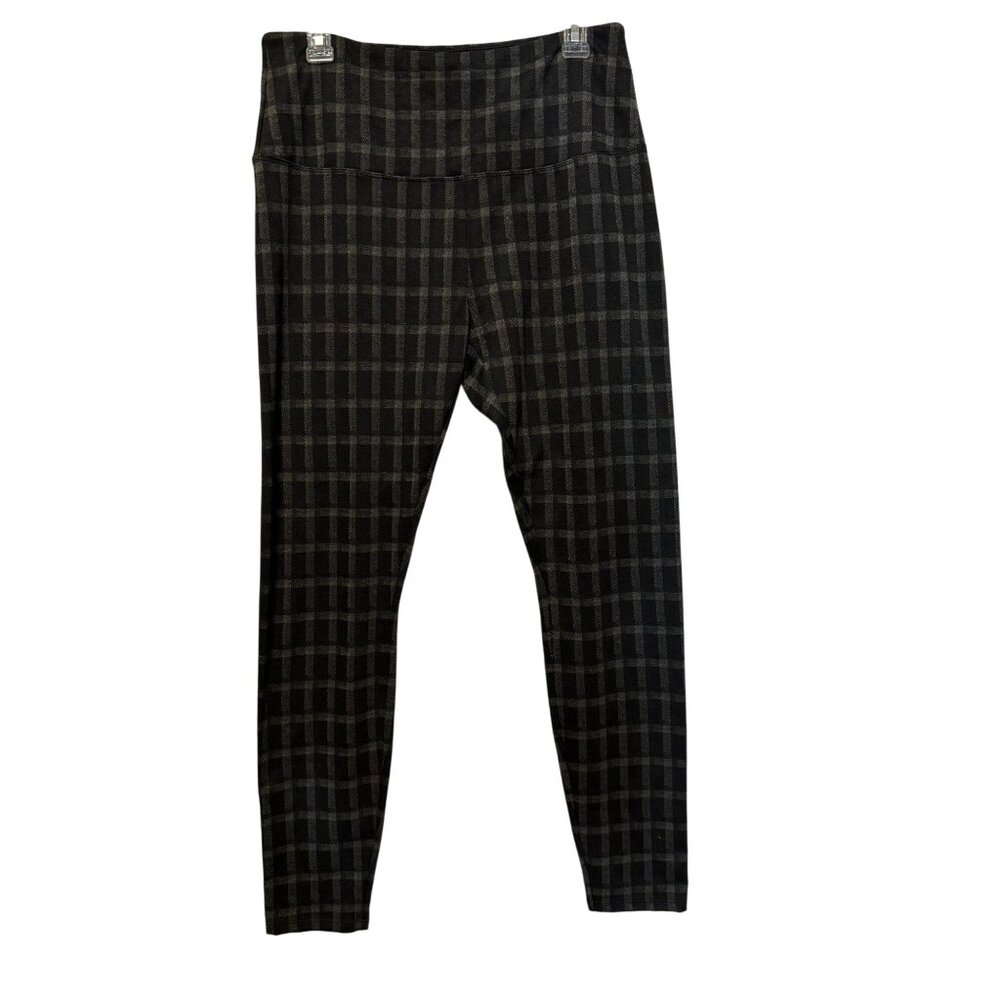 Lysse New York Womens Harvest Plaid High-Waist Stretch Pants Leggings Size L